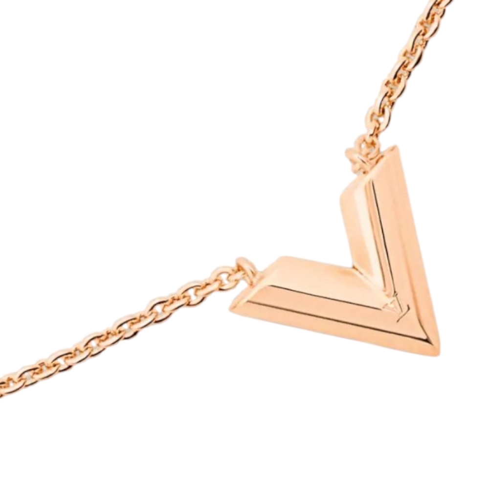 Louis Vuitton Rose Gold Essential V Necklace. Gently Used Condition!